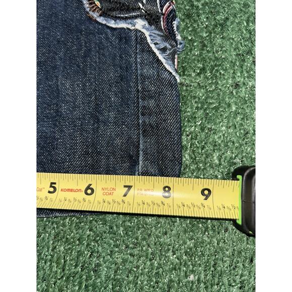 Y2K Ed Hardy x Christian Audigier Skull/Flower Denim Baggy Jeans Men's 36x33 - Picture 9 of 9